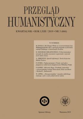 Przegląd Humanistyczny 2019/3 (466) - Отсутствует Przegląd Humanistyczny