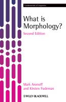 What is Morphology? - Aronoff Mark 