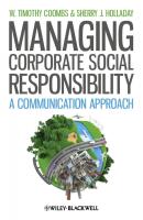 Managing Corporate Social Responsibility. A Communication Approach - Coombs W. Timothy 
