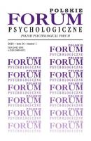 Polskie Forum Psychologiczne tom 24 numer 1 - Отсутствует Polskie Forum Psychologiczne