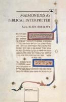 Maimonides as Biblical Interpreter - Sara Klein-Braslavy Emunot: Jewish Philosophy and Kabbalah
