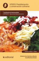 Preelaboración y conservación culinarias. HOTR0108 - Antonio Caro Sánchez-Lafuente 