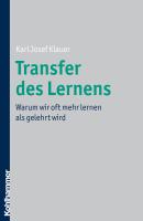 Transfer des Lernens - Karl Josef  Klauer 