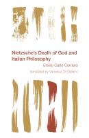 Nietzsche's Death of God and Italian Philosophy - Emilio Carlo Corriero Reframing the Boundaries: Thinking the Political